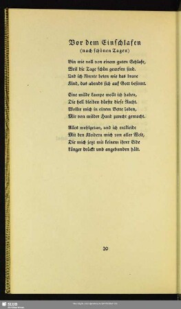 Vor dem Einschlafen