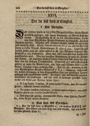 XXVI. Der du bist drey in Einigkeit.