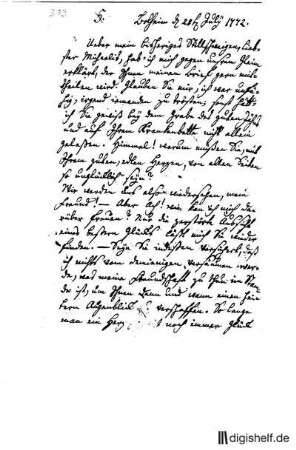 303: Brief von Johann Georg Jacobi an Johann Benjamin Michaelis