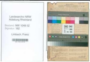 Entnazifizierung Franz Limbach , geb. 26.03.1900 (Beamter)
