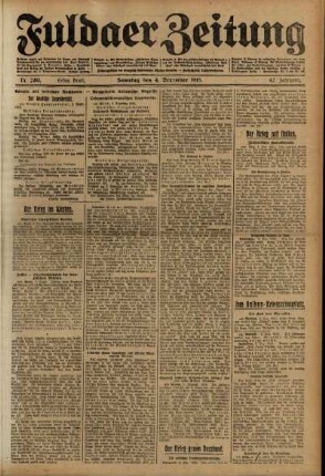 Erste Ausgabe vom Samstag, den 04. Dezember 1915.