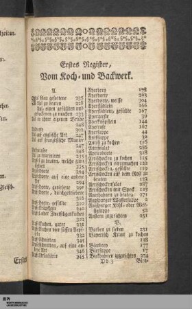 Erstes Register, Vom Koch- und Backwerk.