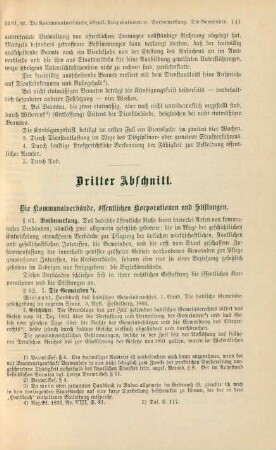 Dritter Abschnitt. Die Kommunalverbände, öffentlichen Korporationen und Stiftungen