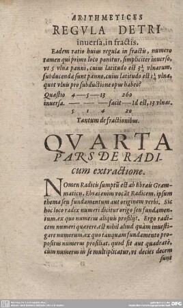 Quarta Pars de Radicum extractione.