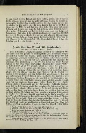Studie über das XV. und XVI. Jahrhundert