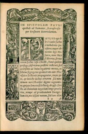 In Epistolam Pauli apostoli ad Romanos, Paraphrasis per Erasmum Roterodamum.