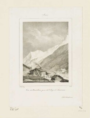 Vue du Mont blanc prise du Village de Chamounie