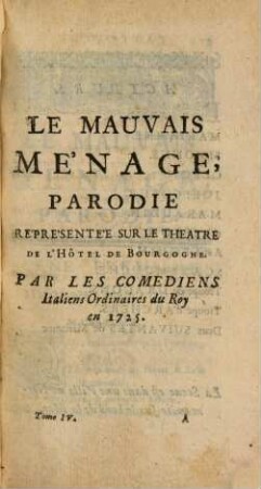 Theatre De Monsieur Le Grand, Comédien du Roy. 4