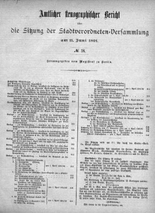 No. 18, 11. Juni 1891