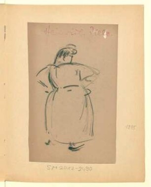Korpulente Frau in Rückansicht