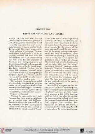 Chapter five: Painters of tone and light