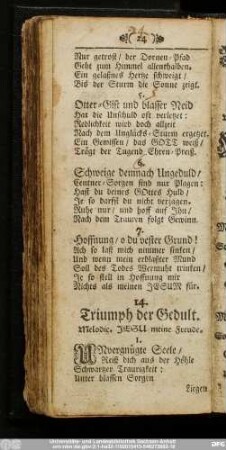 14. Triumph der Gedult.