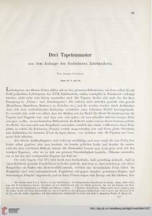 9: Drei Tapetenmuster aus dem Anfange des fünfzehnten Jahrhunderts