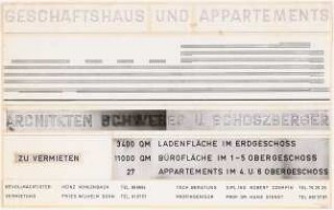 Geschäftshaus Knesebeckstraße/Kurfürstendamm, Berlin-Charlottenburg: Bauschild. Ansicht