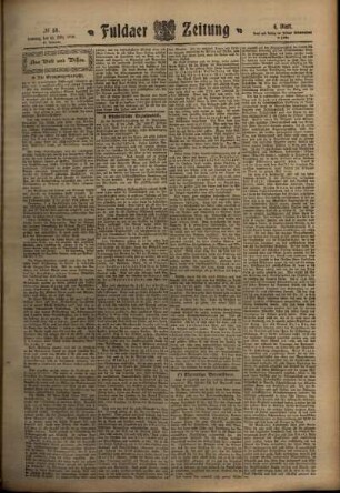 Vierte Ausgabe vom Samstag, den 12. März 1910.