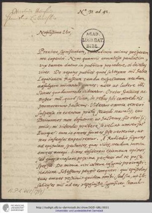Nicolaus Heinsius (Stockholm) an Stanisław Lubieniecki (Hamburg), 23. September 1665