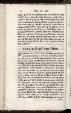 Von dem Begrif eines Giftes.