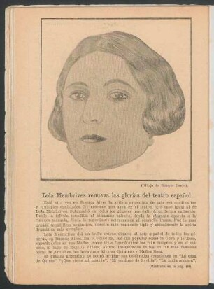 Lola Membrives renueva las glorias del teatro español