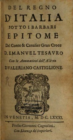Del regno d'Italia sotto i barbari epitome