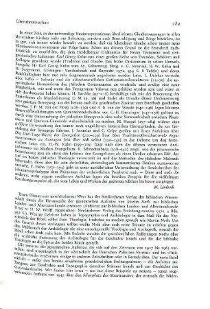 289-290 [Rezension] Noth, Martin, Aufsätze zur biblischen Landes- und Altertumskunde