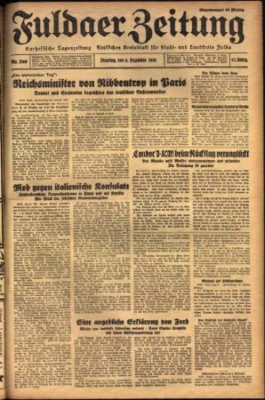 Ausgabe vom Dienstag, den 06. Dezember 1938.