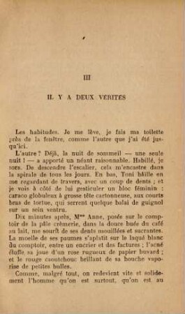 III Il y a deux vérités