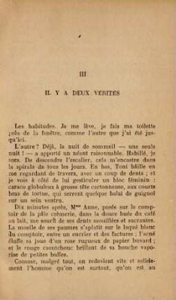 III Il y a deux vérités