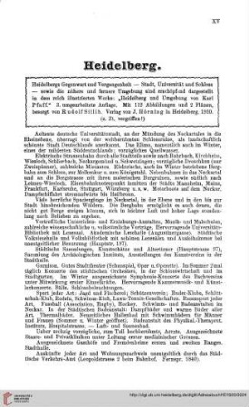 Fremdenführer für Heidelberg und Umgebung