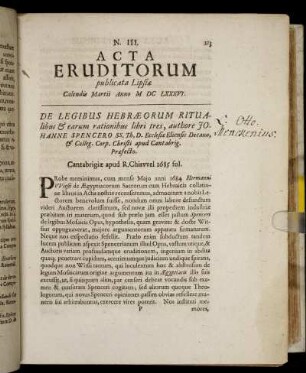 N. III. [...] Calendis Martii Anno M DC LXXXVI.