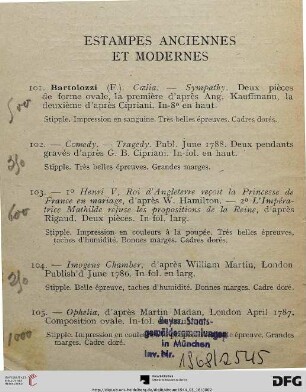 Estampes anciennes et modernes (Nr. 101-150)