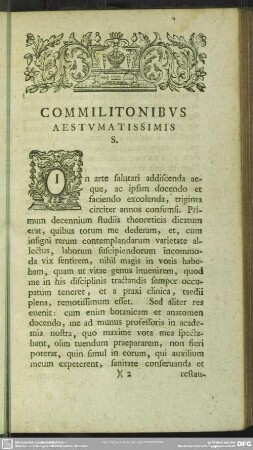 Commilitonibus Aestumatissimis S.