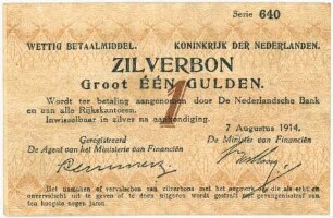 Geldschein, Gulden, 7.8.1914
