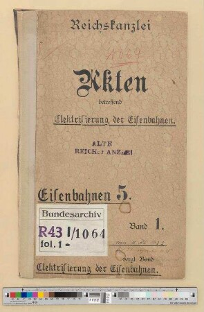 Elektrifizierung der Eisenbahnen Juli 1922 - Apr. 1933