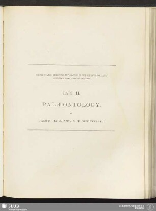 Part II. Palaeontology