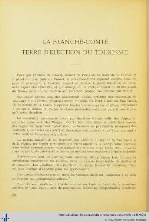 La Franche-Comte Terre D’Election Du Tourisme