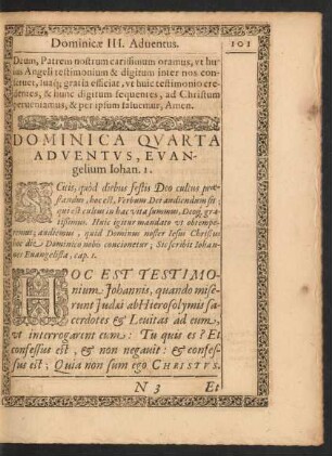 Dominica Quarta Adventus, Evangelium Iohan. 1.