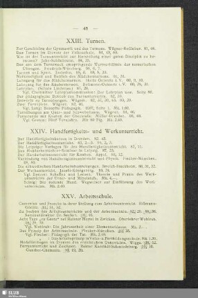 XXIV. Handfertigkeits- und Werkunterricht