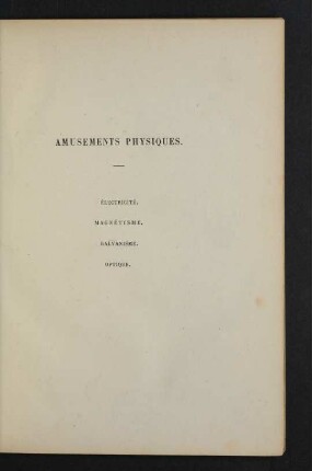 Amusements physiques.