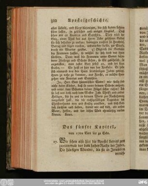 Das fünfte Kapitel, vom 17ten Vers bis zu Ende.