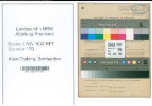 Entnazifizierung Bernhardine Klein-Thebing , geb. 22.05.1895 ()