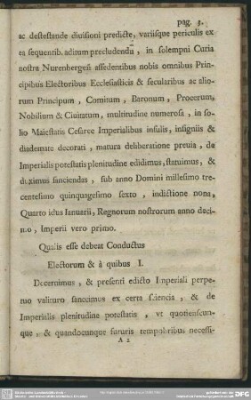 Qualis esse debeat Conductus Electorum & a quibus I.