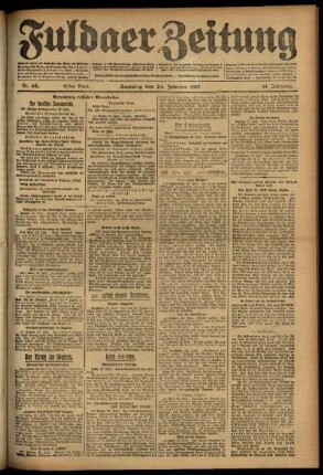 Erste Ausgabe vom Samstag, den 24. Februar 1917.