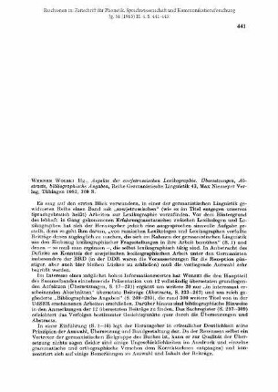 Werner Wolski Hg.: Aspekte der sowjetrussischen Lexikographie. Übersetzungen, Abstracts, bibliographische Angaben, Reihe Germanistische Linguistik 43, Max Niemeyer Verlag, Tübingen 1982, 309 S. [Rezension]