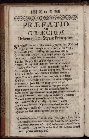 Praefatio ad Graecium Urbem ipsam, Styriae Principem.