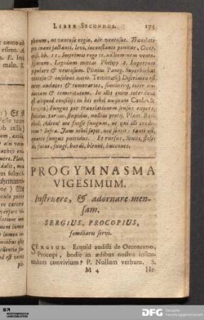 Progymnasma Vigesimum. Instruere, & adornare mensam.