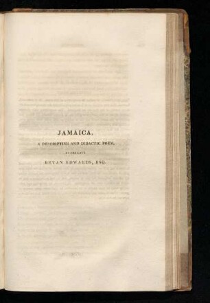 Jamaica : A descriptive and didactic poem, by the late Bryan Edwards, Esq.