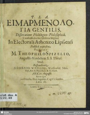 Eimarmenologia Gentilis