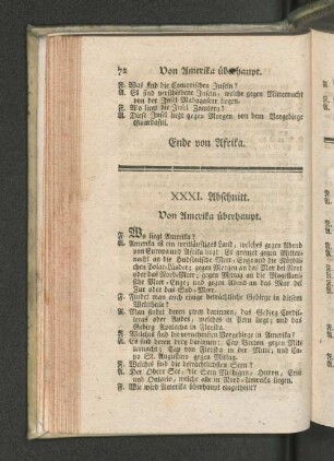 [Amerika. XXXI. - XXXIV. Abschnitt.]