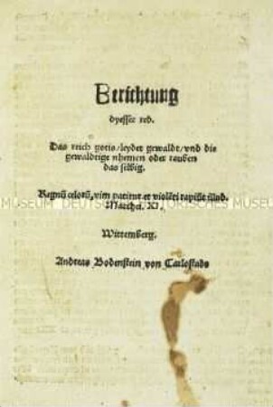 Berichtigung dieser Rede: Das Reich Gottes leidet Gewalt, und die Gewaltigen nehmen oder rauben dasselbige