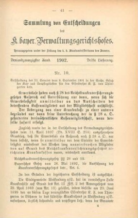 Dreiundzwanzigster Band. 1902. Dritte Lieferung. - Nr. 10. - Nr. 13.